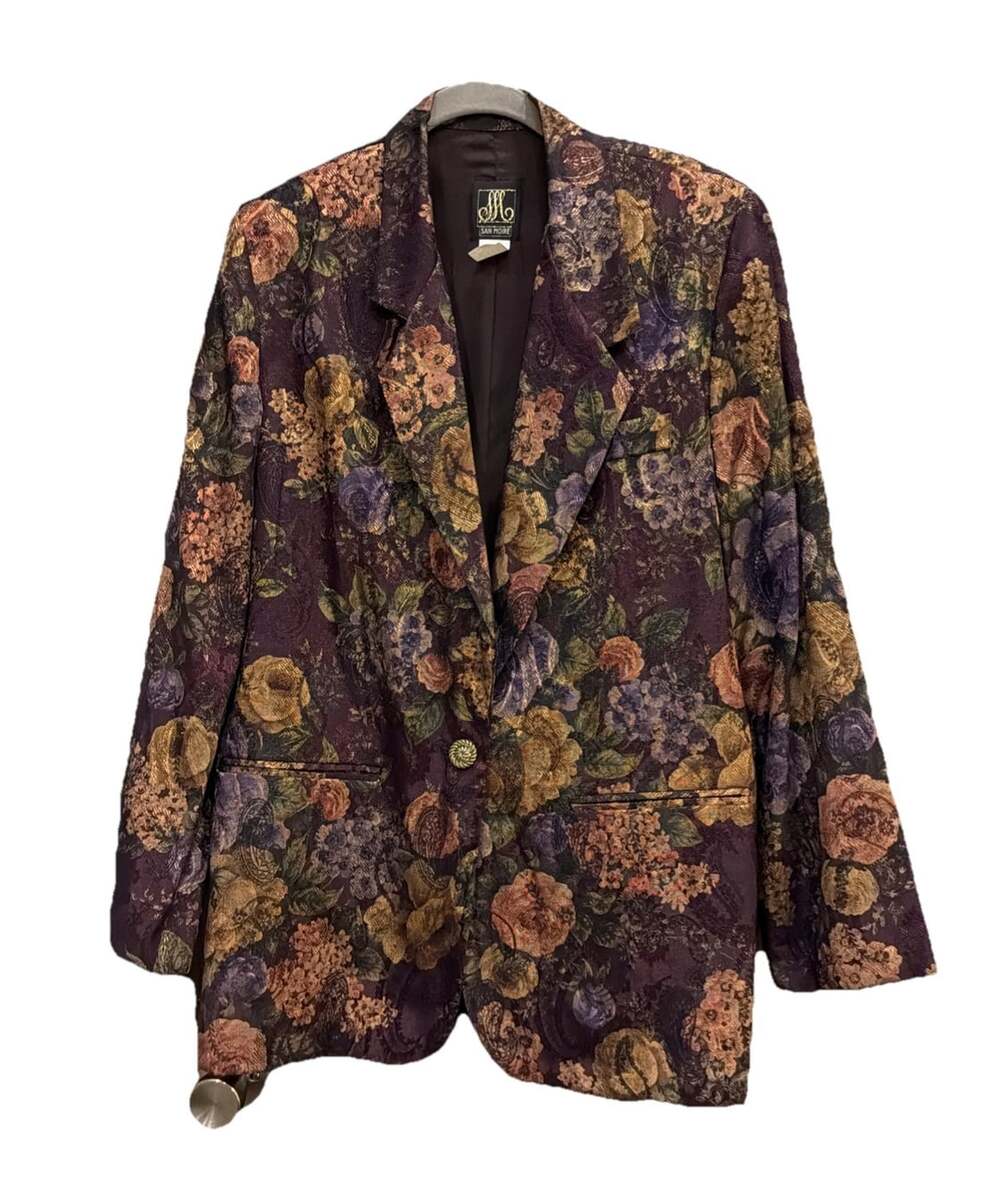 VNTG 1980s Tapestry Grunge Dark Cottagecore, Whimsigoth Shoulder Pads Academia M
